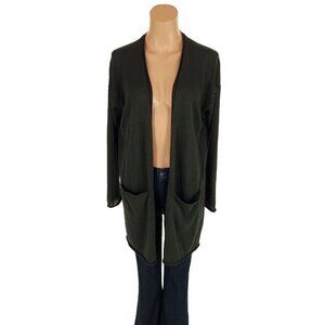 Eileen Fisher Organic Linen Cotton Cardigan XS Green Knit